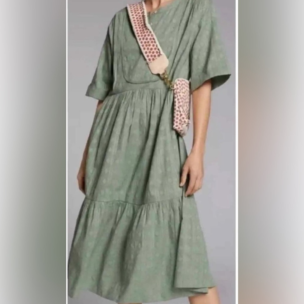 EUC Anthro Swiss Dot  Midi Dress Size 1X